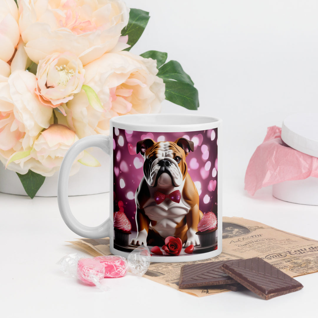 Bulldog Romantic- White glossy mug v2