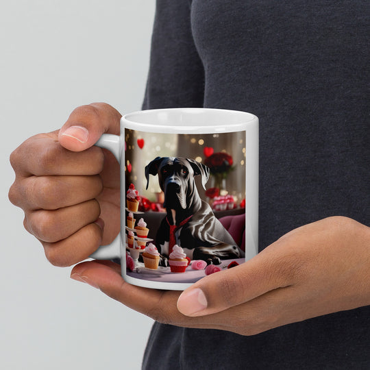 Great Dane Romantic- White glossy mug v2