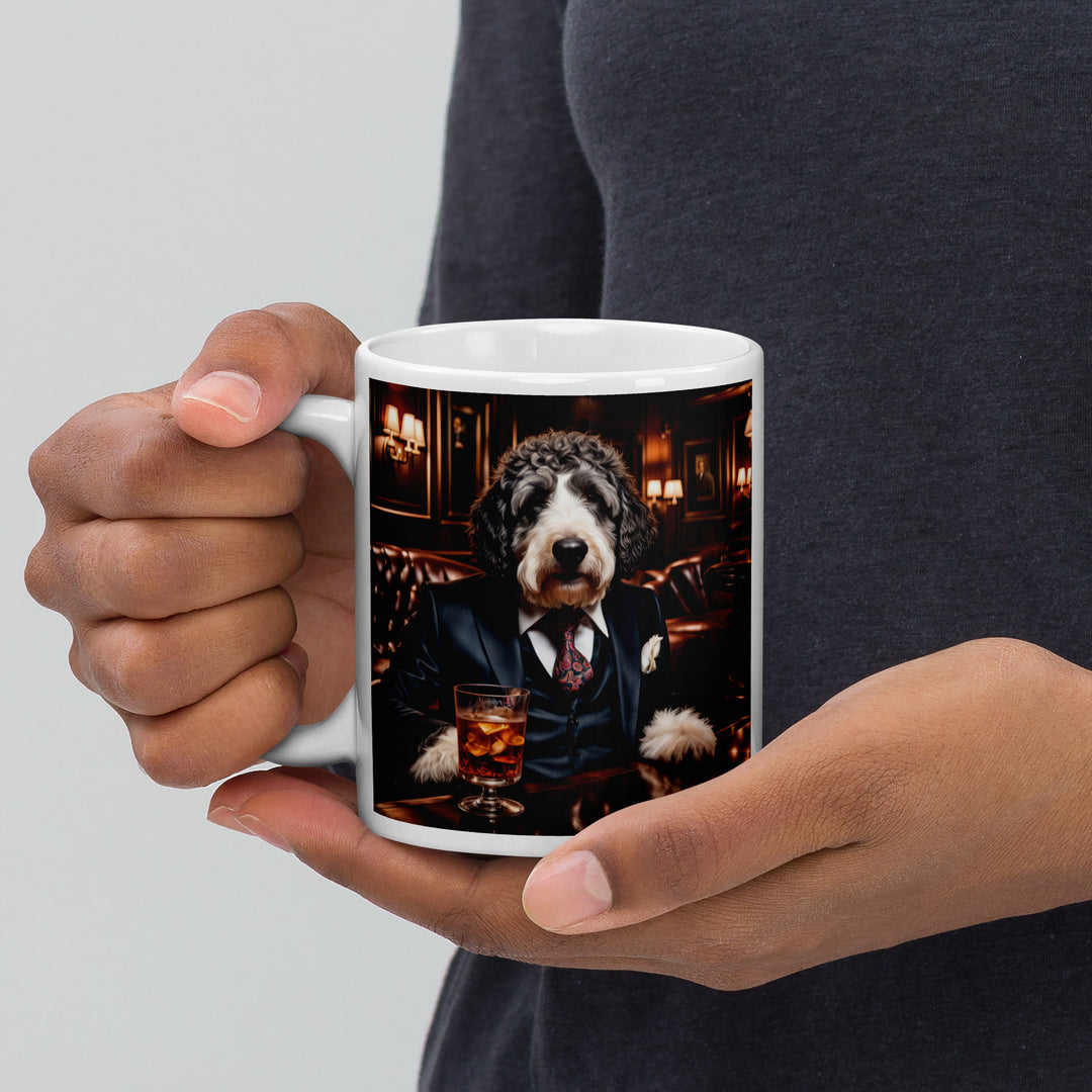 Bernedoodle General- White glossy mug v13