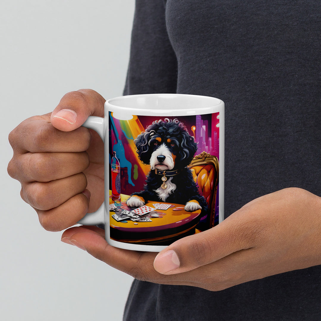 Bernedoodle General- White glossy mug v14