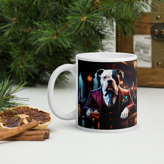 Catahoula Bulldog General- White glossy mug v11