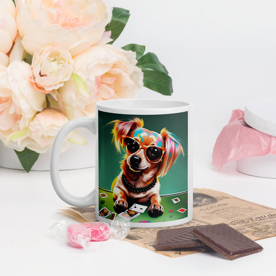 Chiweenie General- White glossy mug v7