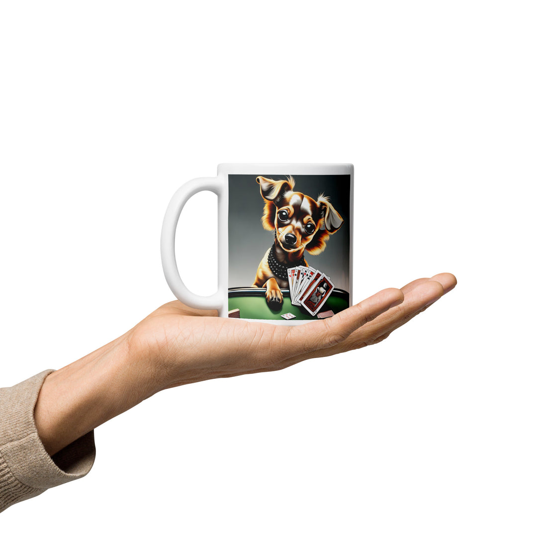 Chiweenie General- White glossy mug v11