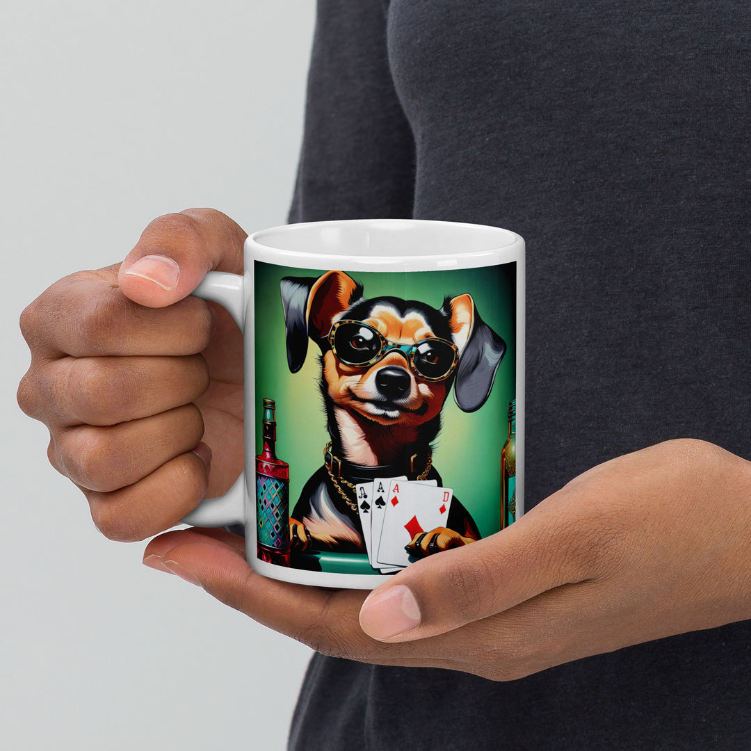 Chiweenie General- White glossy mug v13