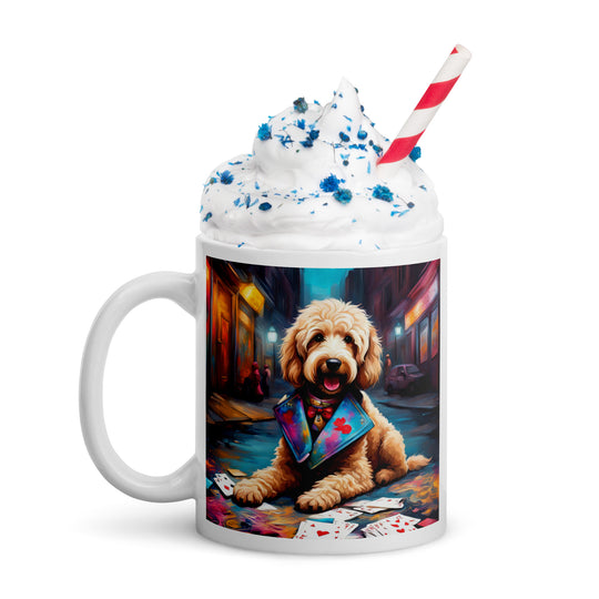 Goldendoodle- White glossy mug v19