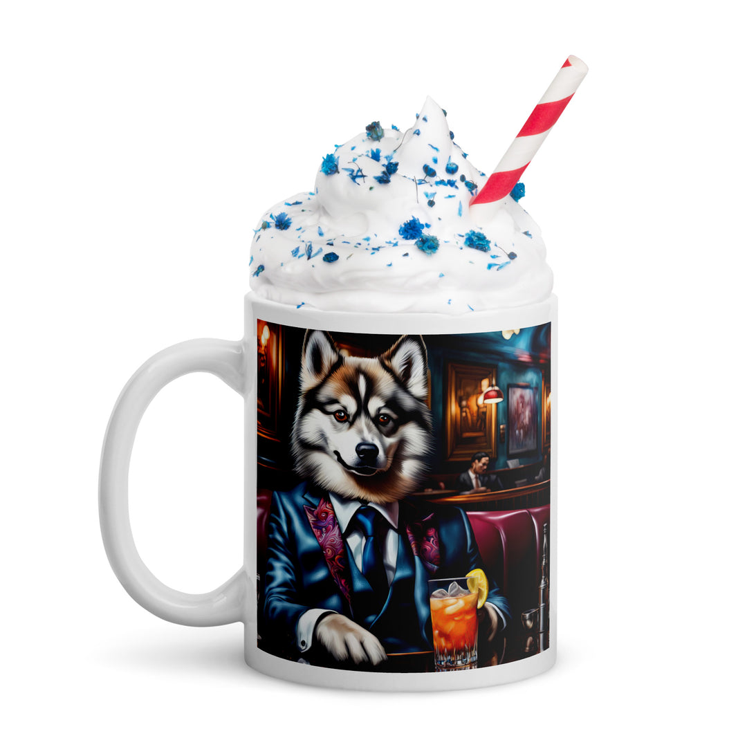 Pomsky General- White glossy mug v11