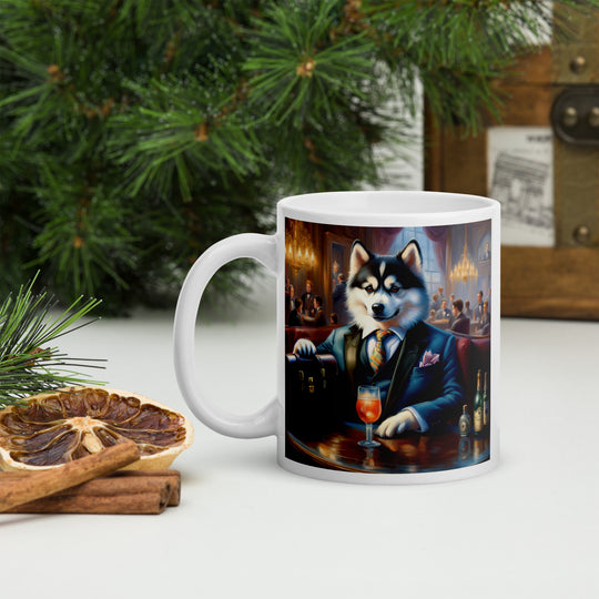 Pomsky General- White glossy mug v15