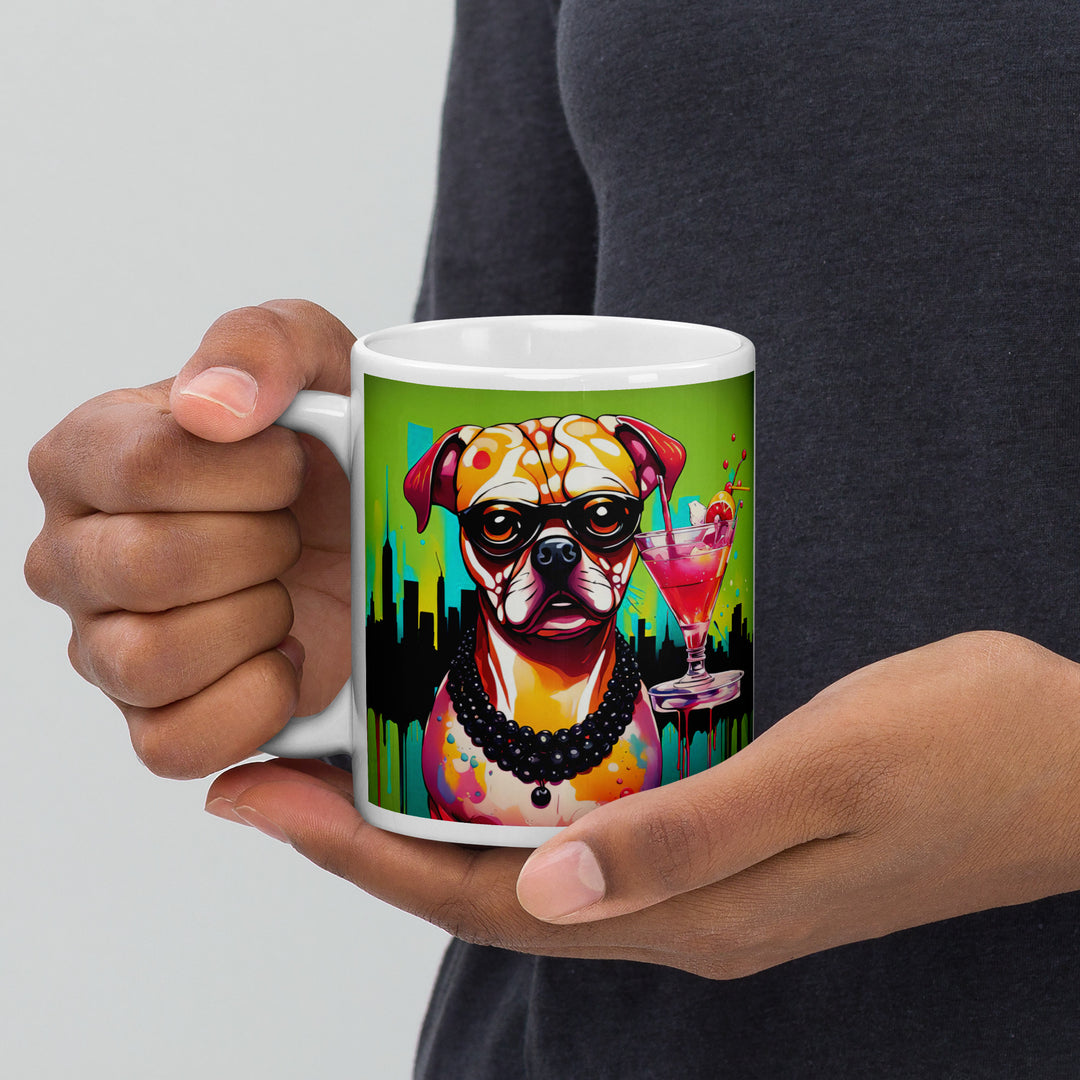 Puggle General- White glossy mug v4