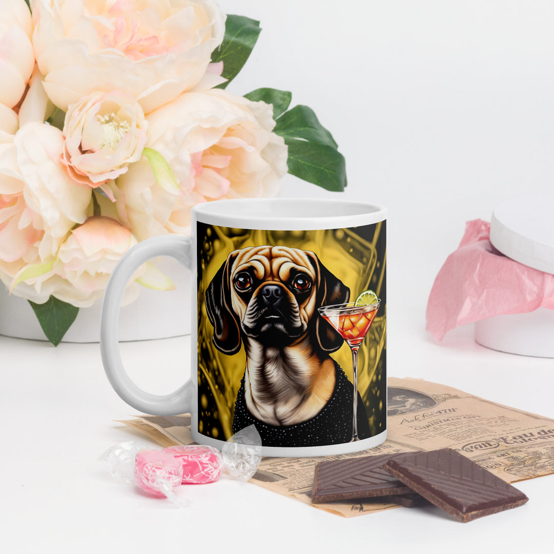 Puggle General- White glossy mug v11