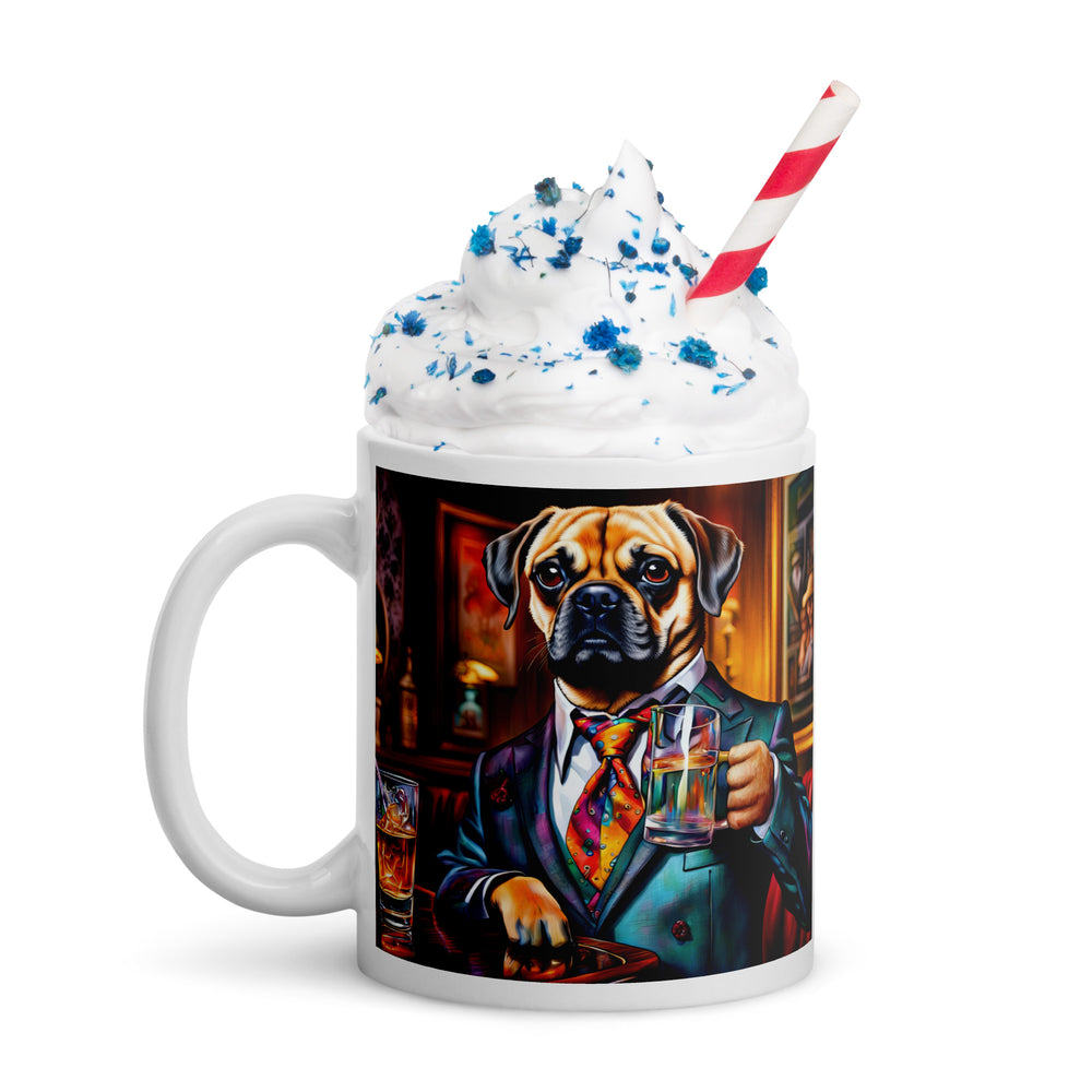 Puggle General- White glossy mug v15