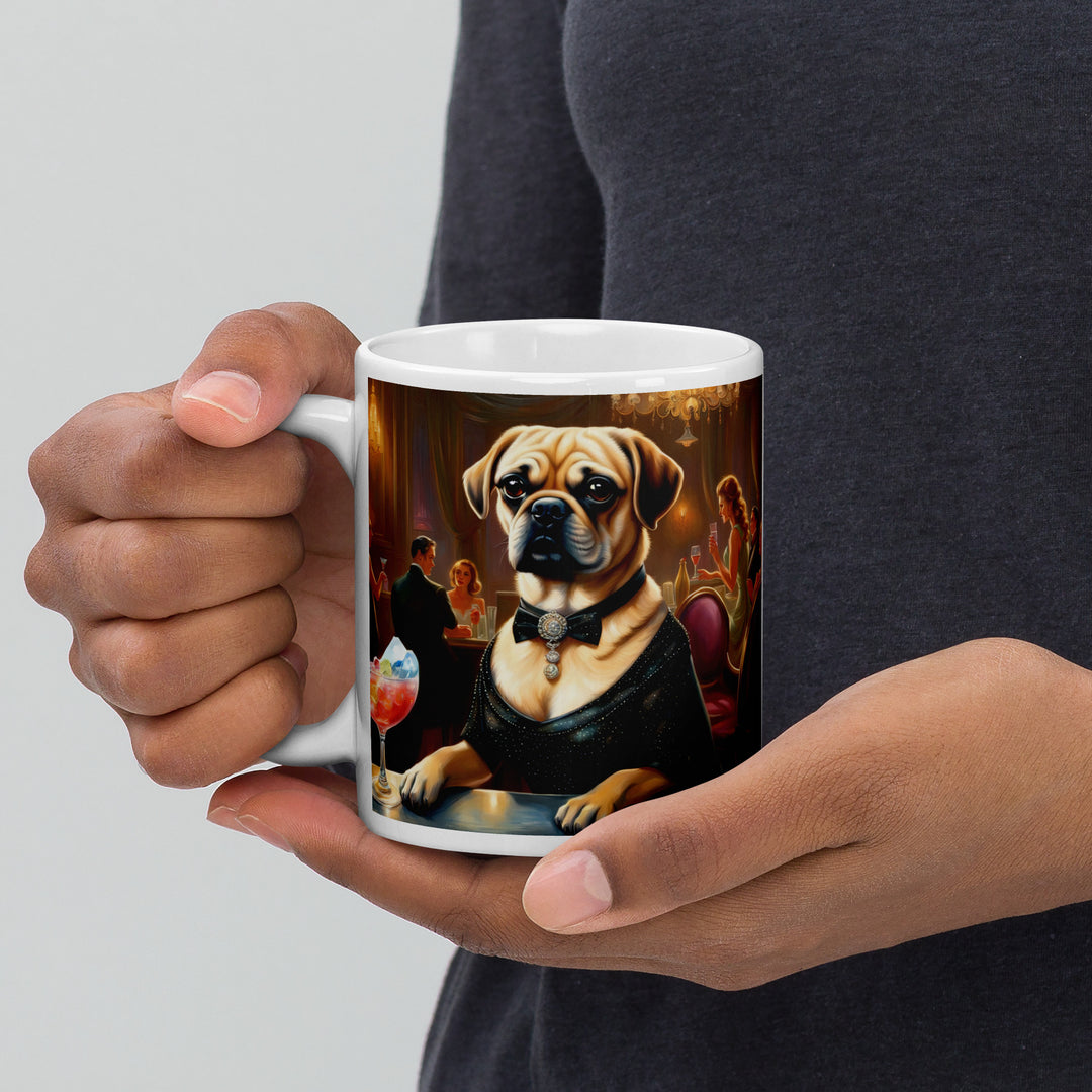 Puggle General- White glossy mug v16