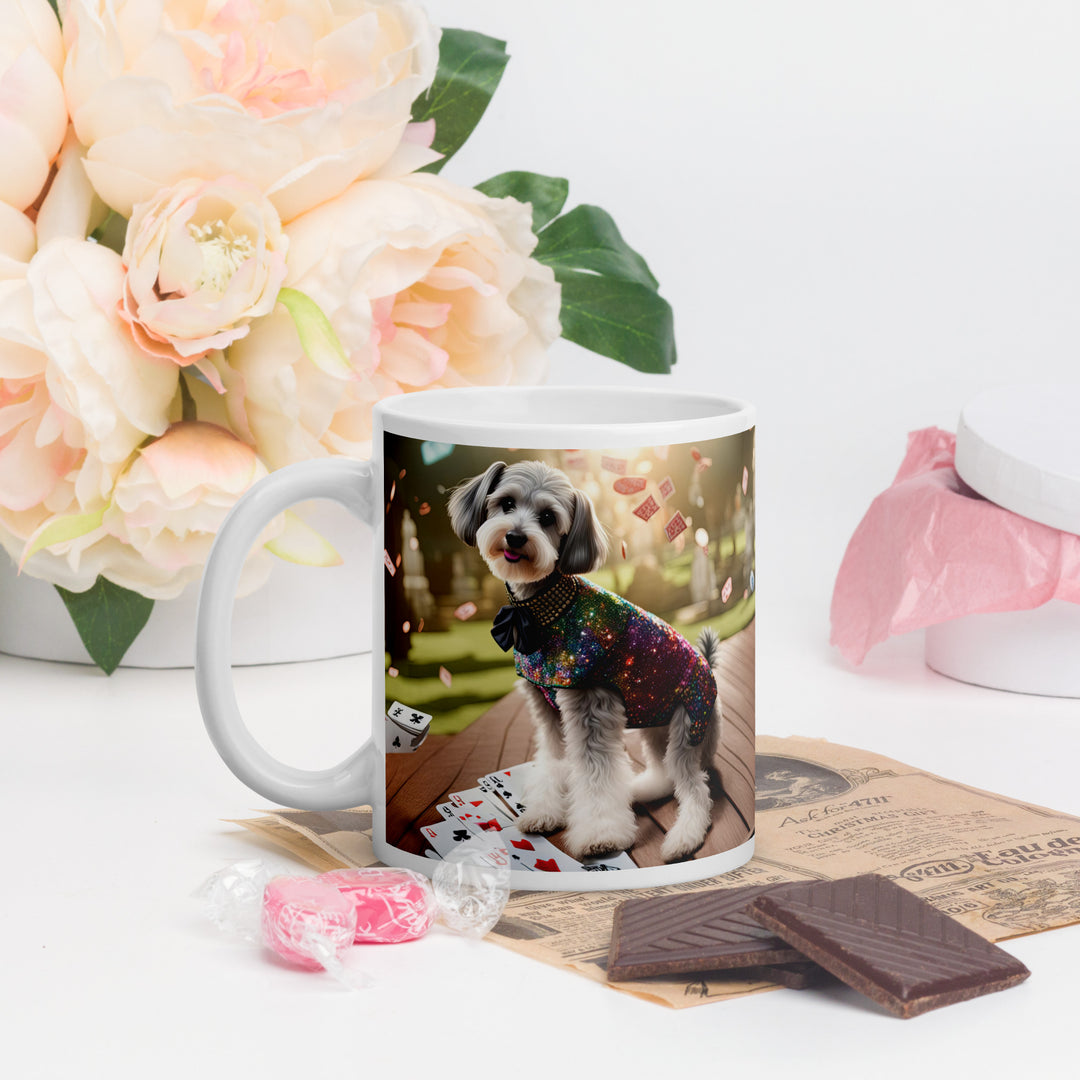 Schnoodle Golfer- White glossy mug v2