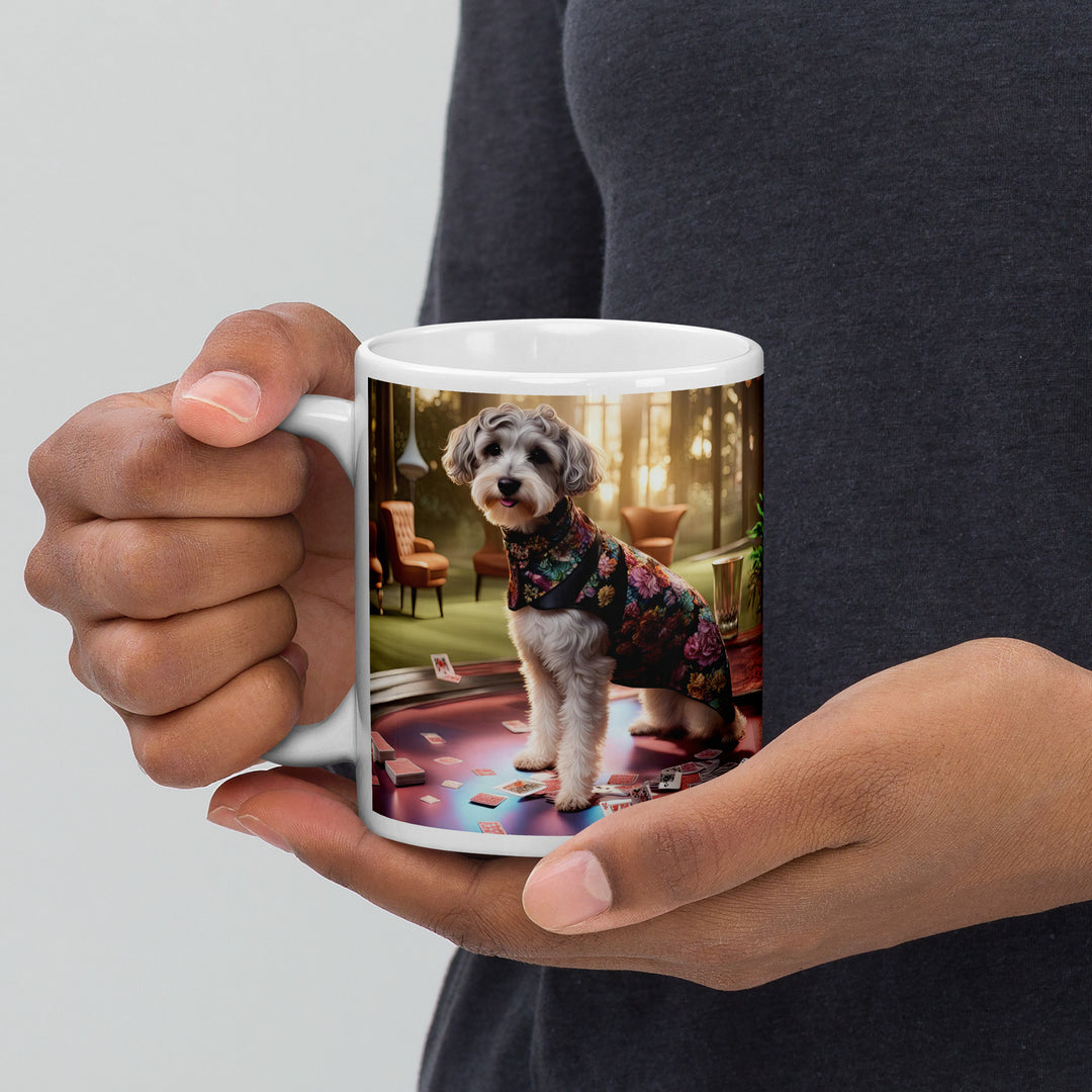 Schnoodle Golfer- White glossy mug v8