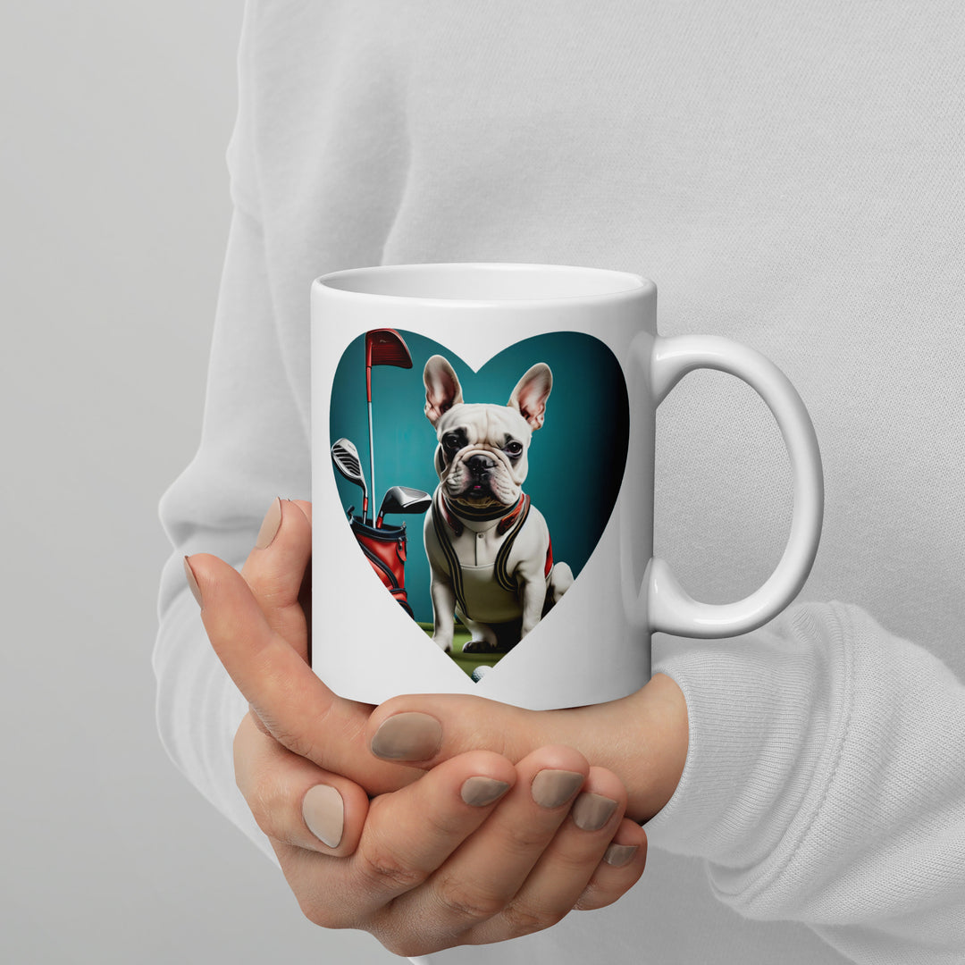 White glossy mug-French Bulldog V2