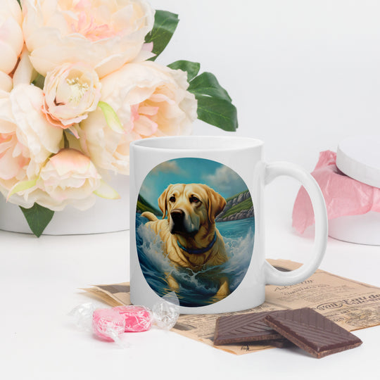 White glossy mug-Labrador Retriever V7