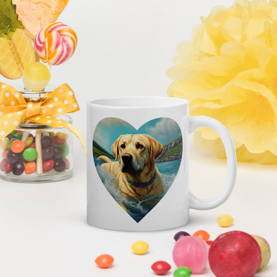 White glossy mug-Labrador Retriever V8