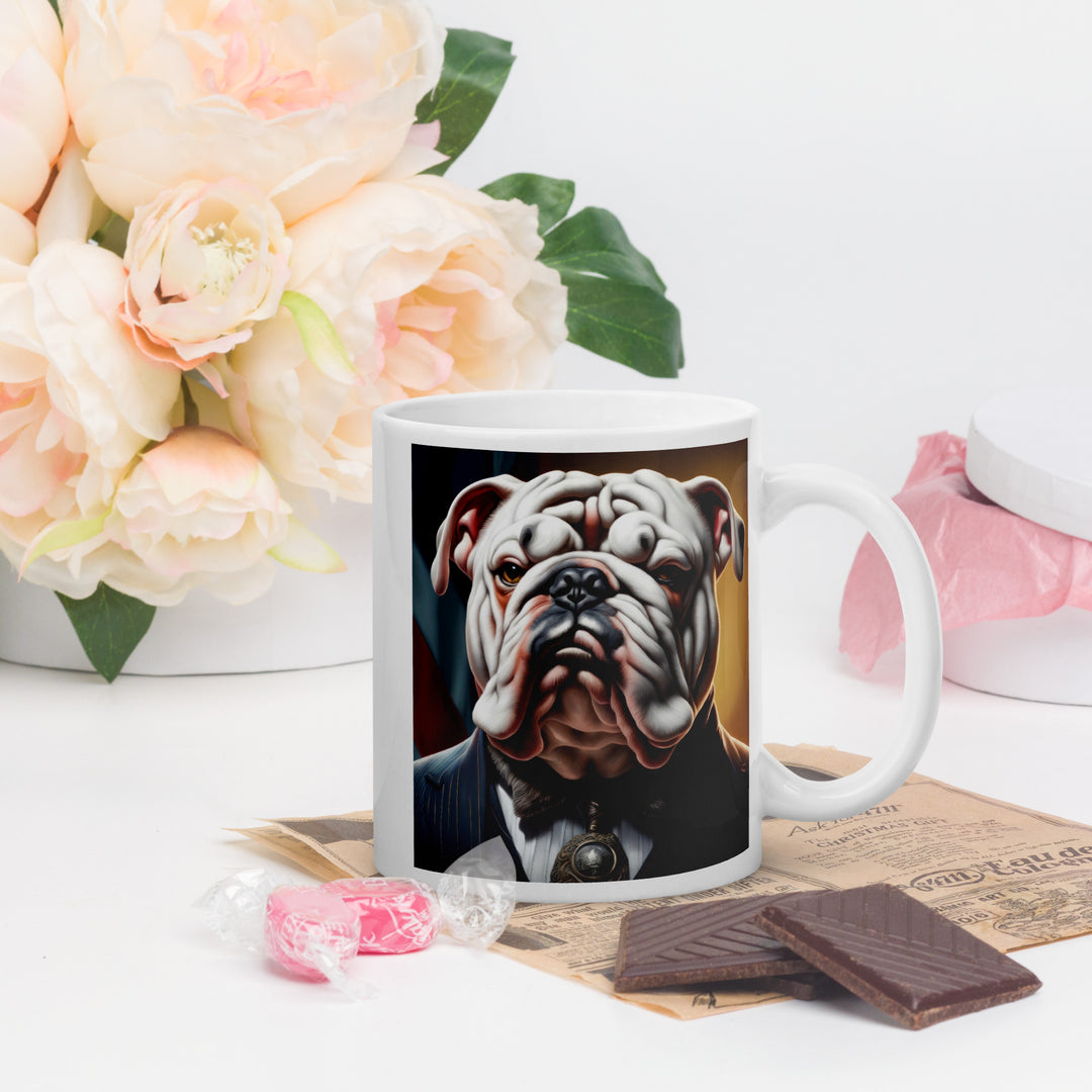 Bulldog- White glossy mug v5