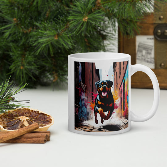 Rottweiler- White glossy mug v5