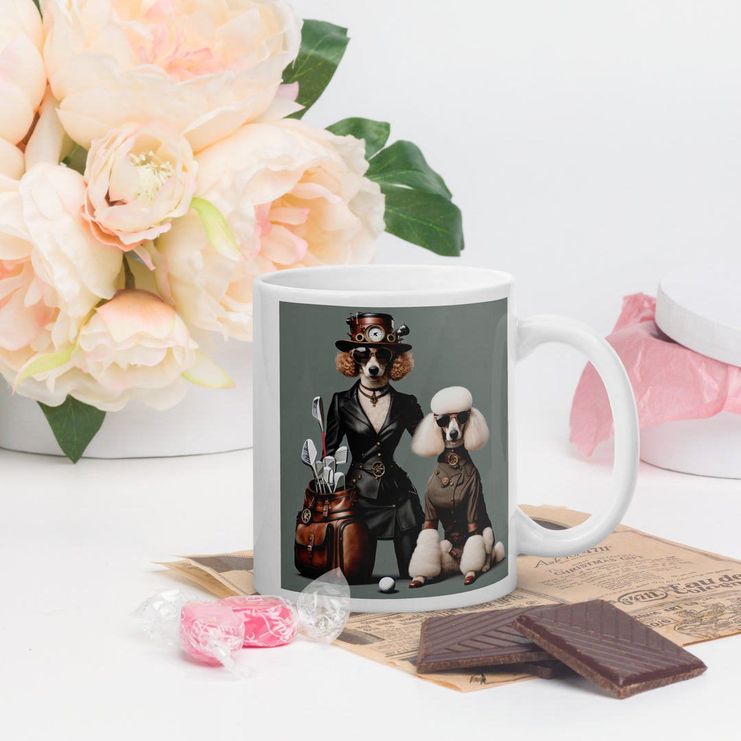 Poodle Golfer- Enamel Mug v5