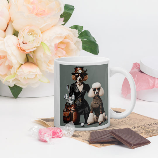 Poodle Golfer- Enamel Mug v5