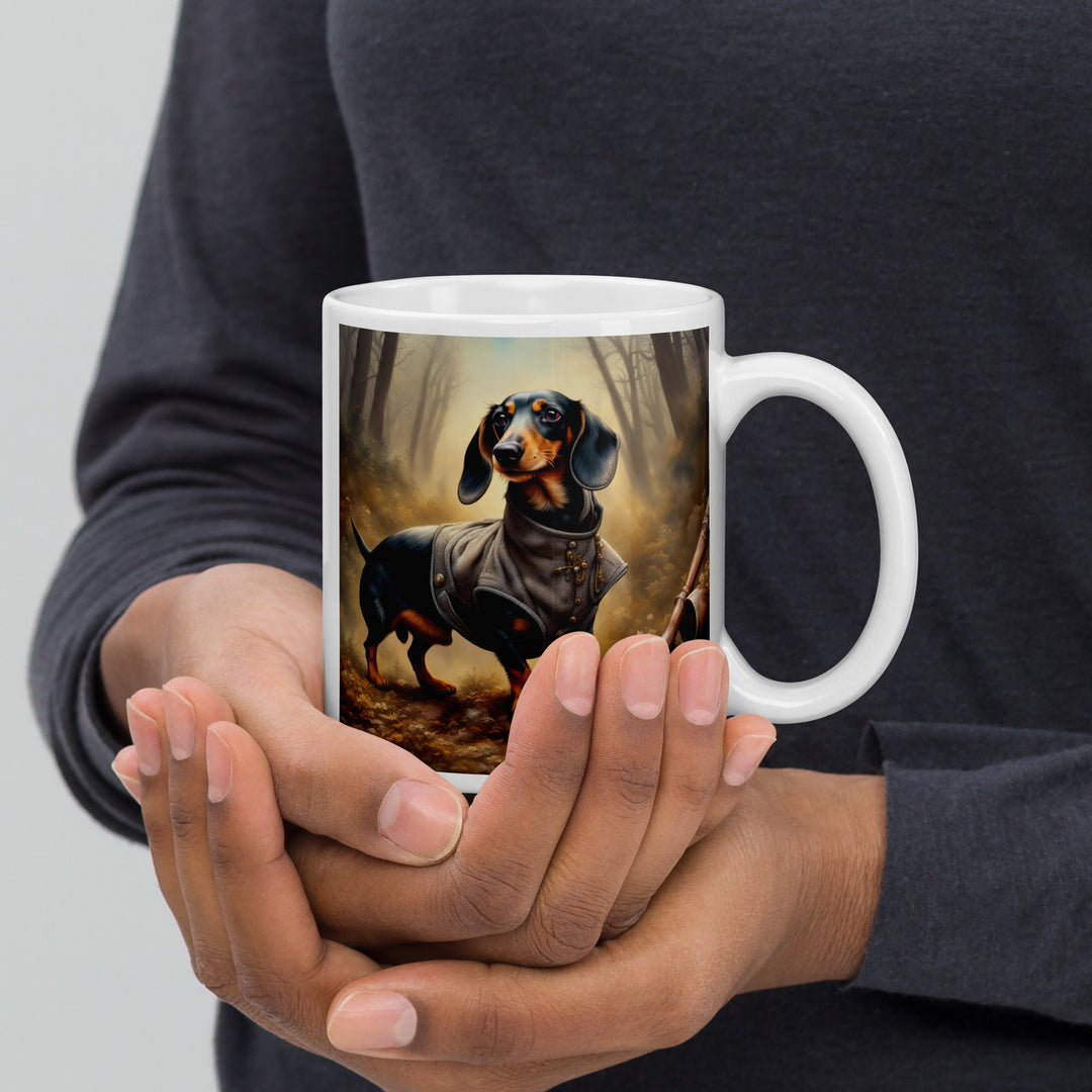 Dachshund- White glossy mug v5