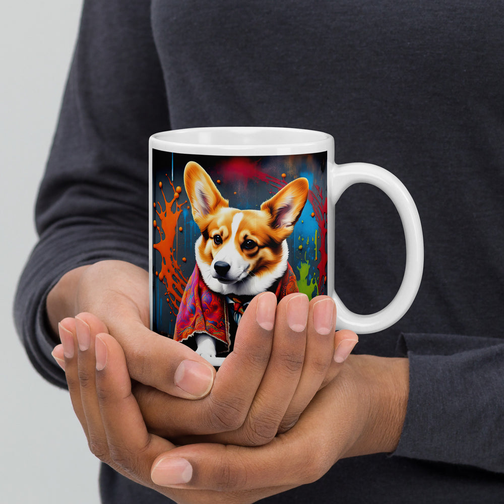 Pembroke Welsh Corgi- White glossy mug v3