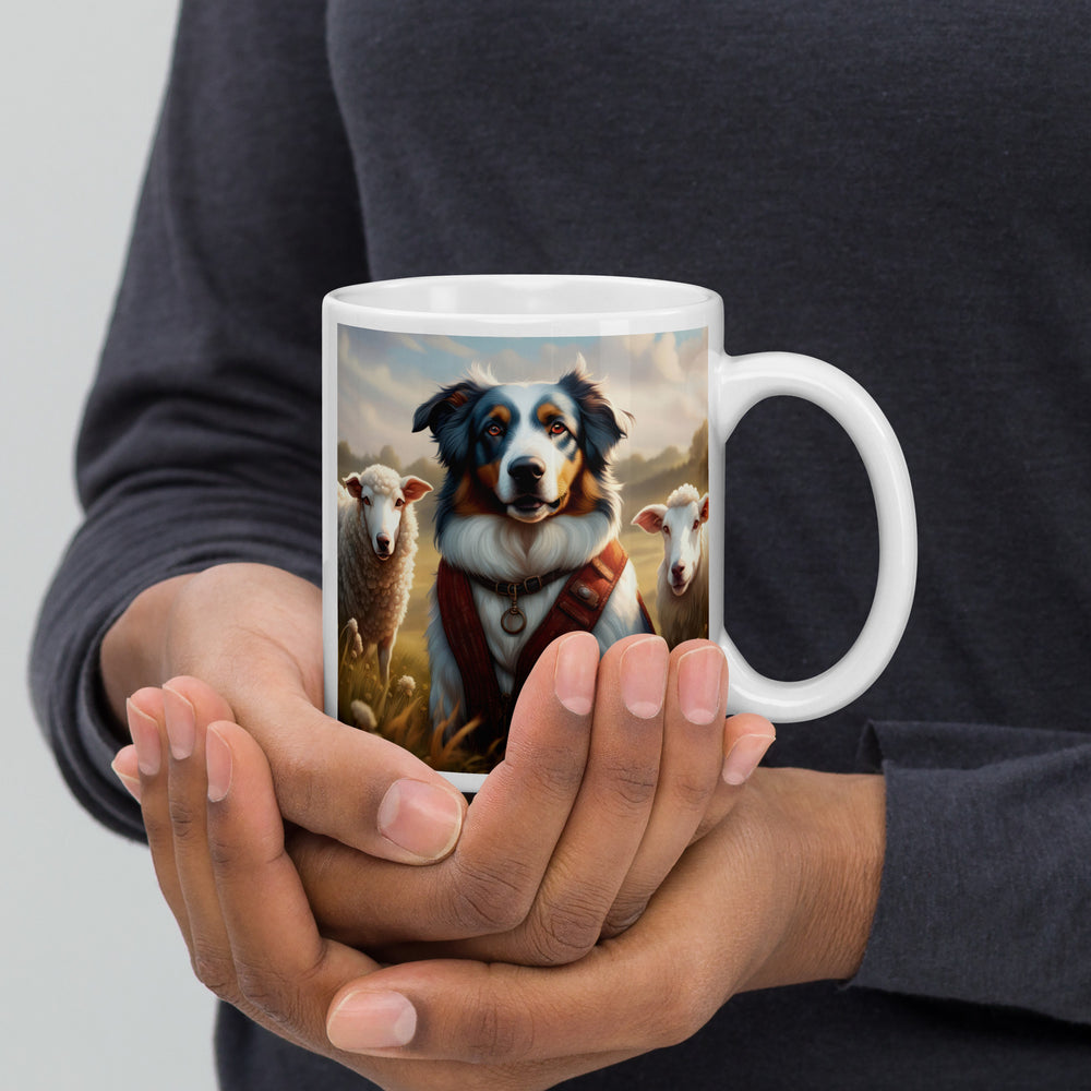 Australian Shepherd- White glossy mug v4