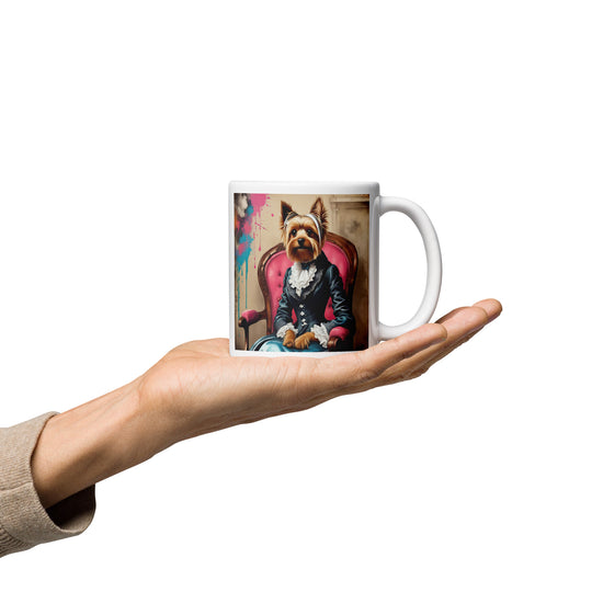 Yorkshire Terrier- White glossy mug v3