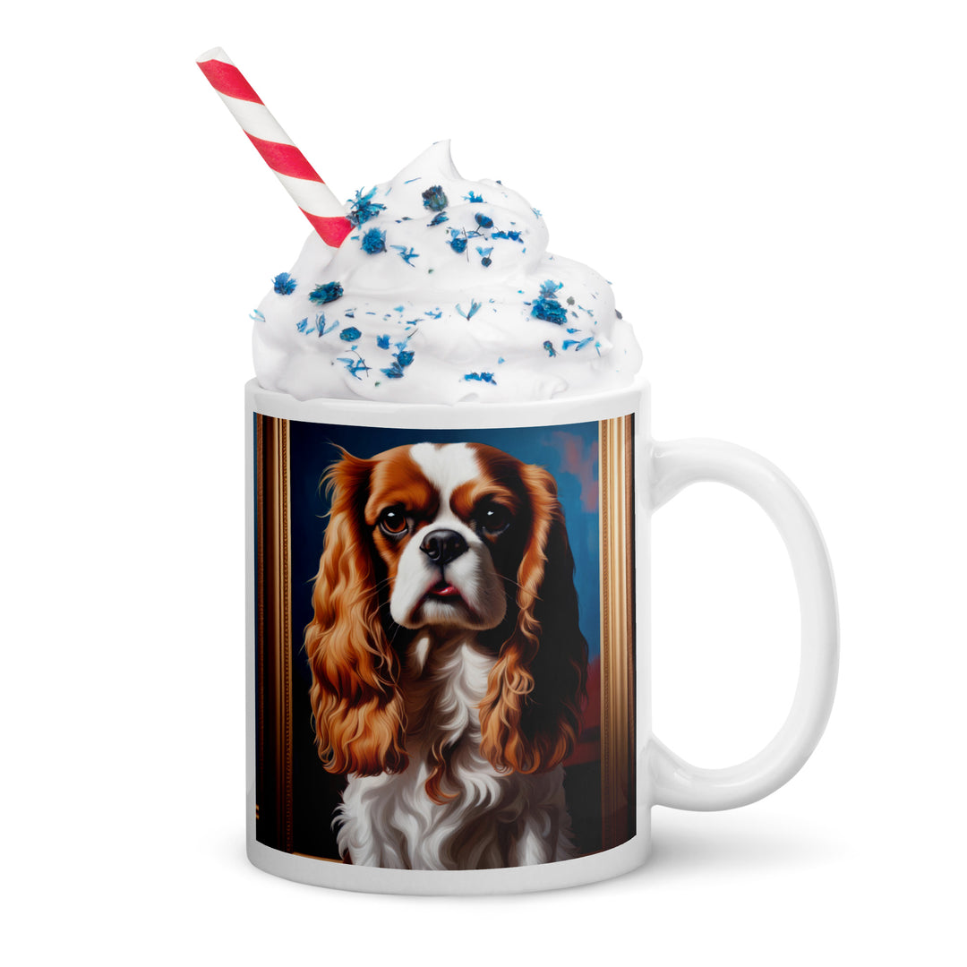 Cavalier King Charles Spaniel- White glossy mug v2