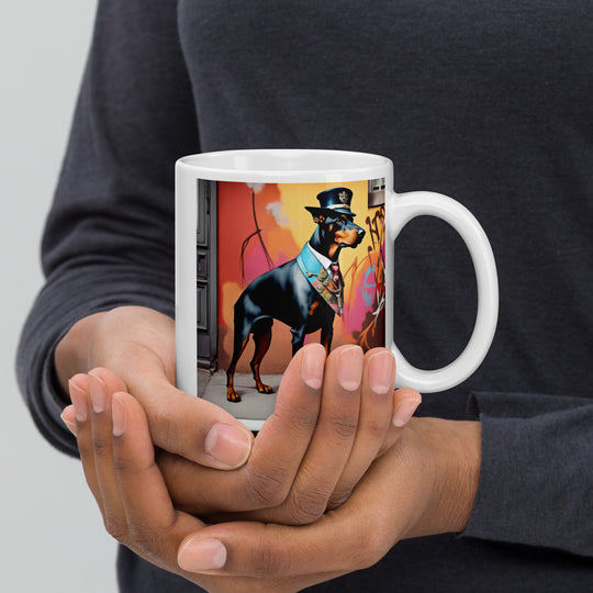 Doberman Pinscher- White glossy mug