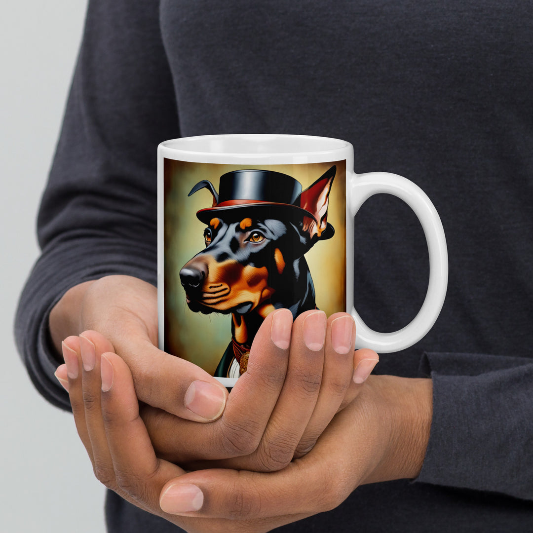 Doberman Pinscher- White glossy mug v3