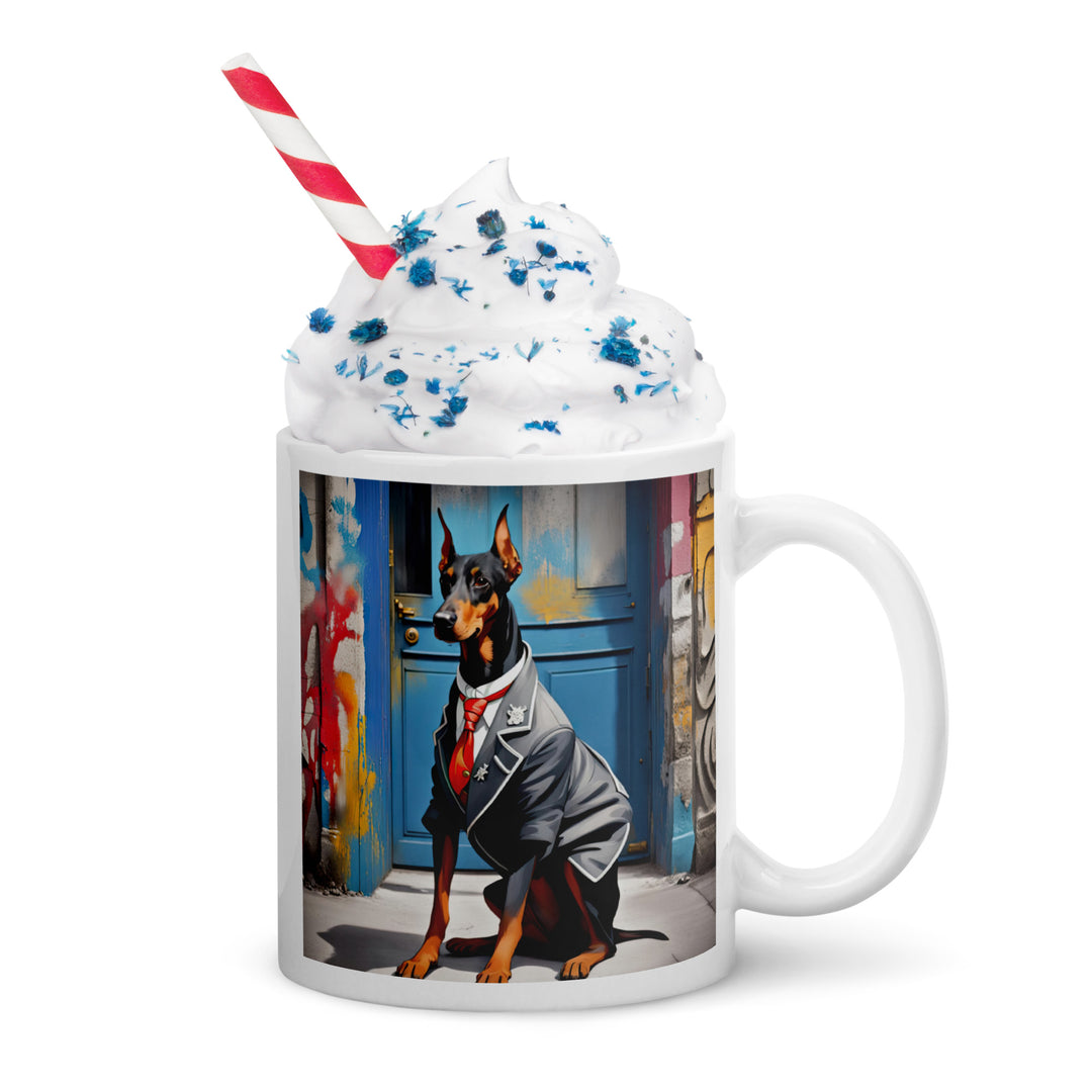 Doberman Pinscher- White glossy mug v5