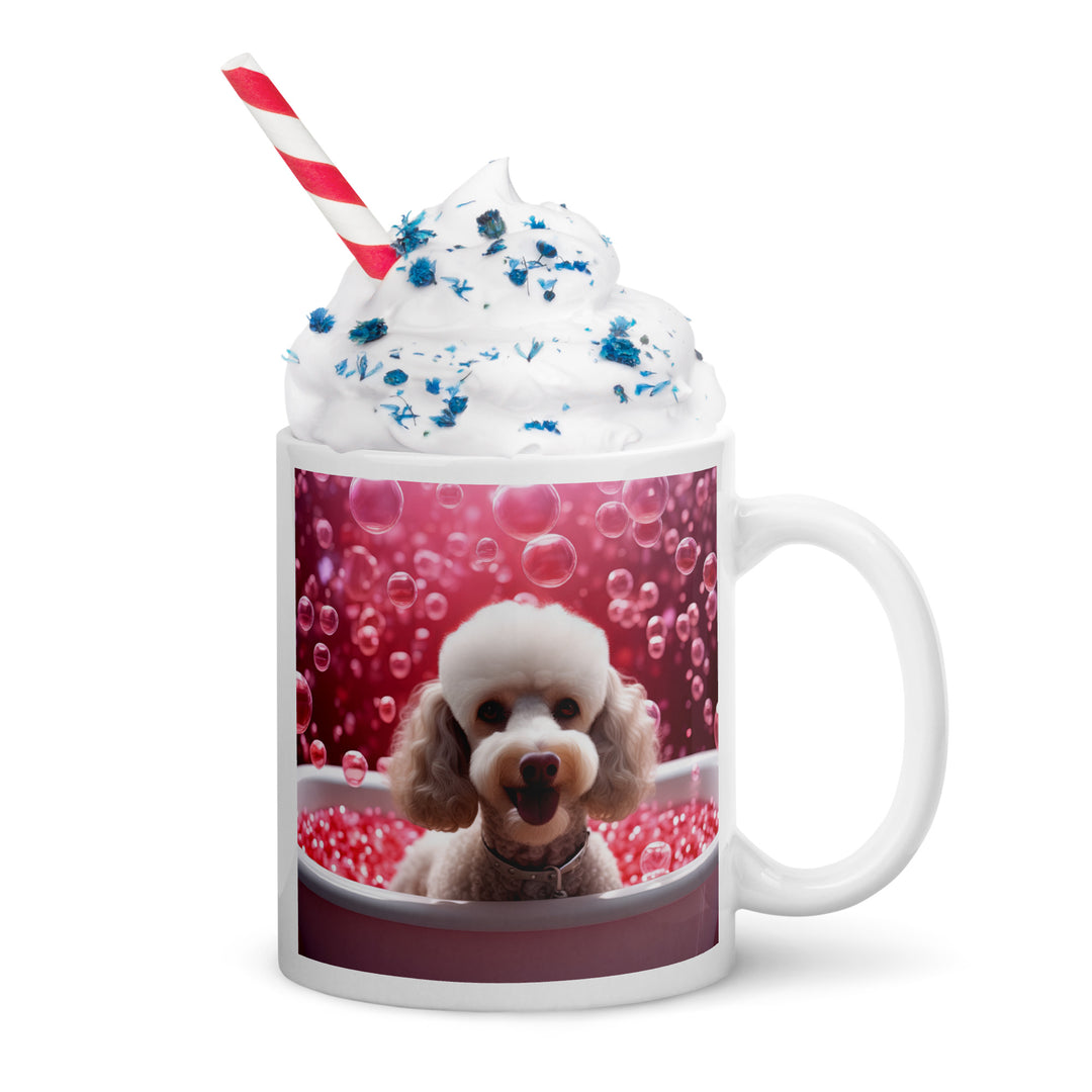 Poodle Romantic- White glossy mug