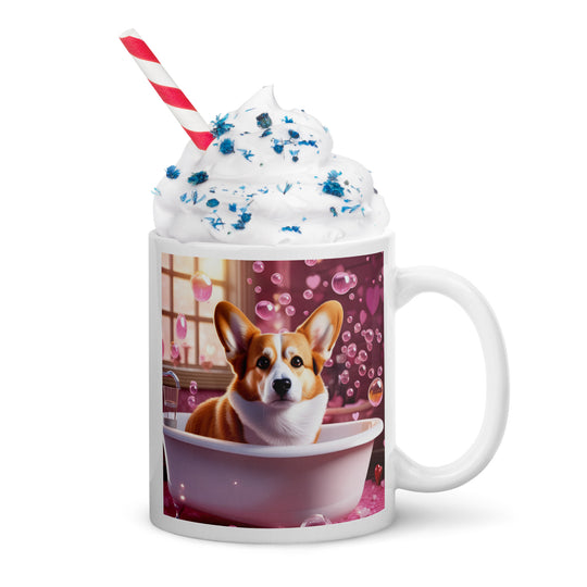 Pembroke Welsh Corgi Romantic- White glossy mug