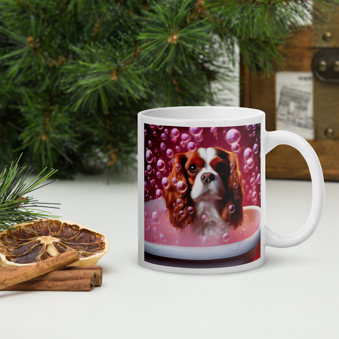 Cavalier King Charles Spaniel Romantic- White glossy mug