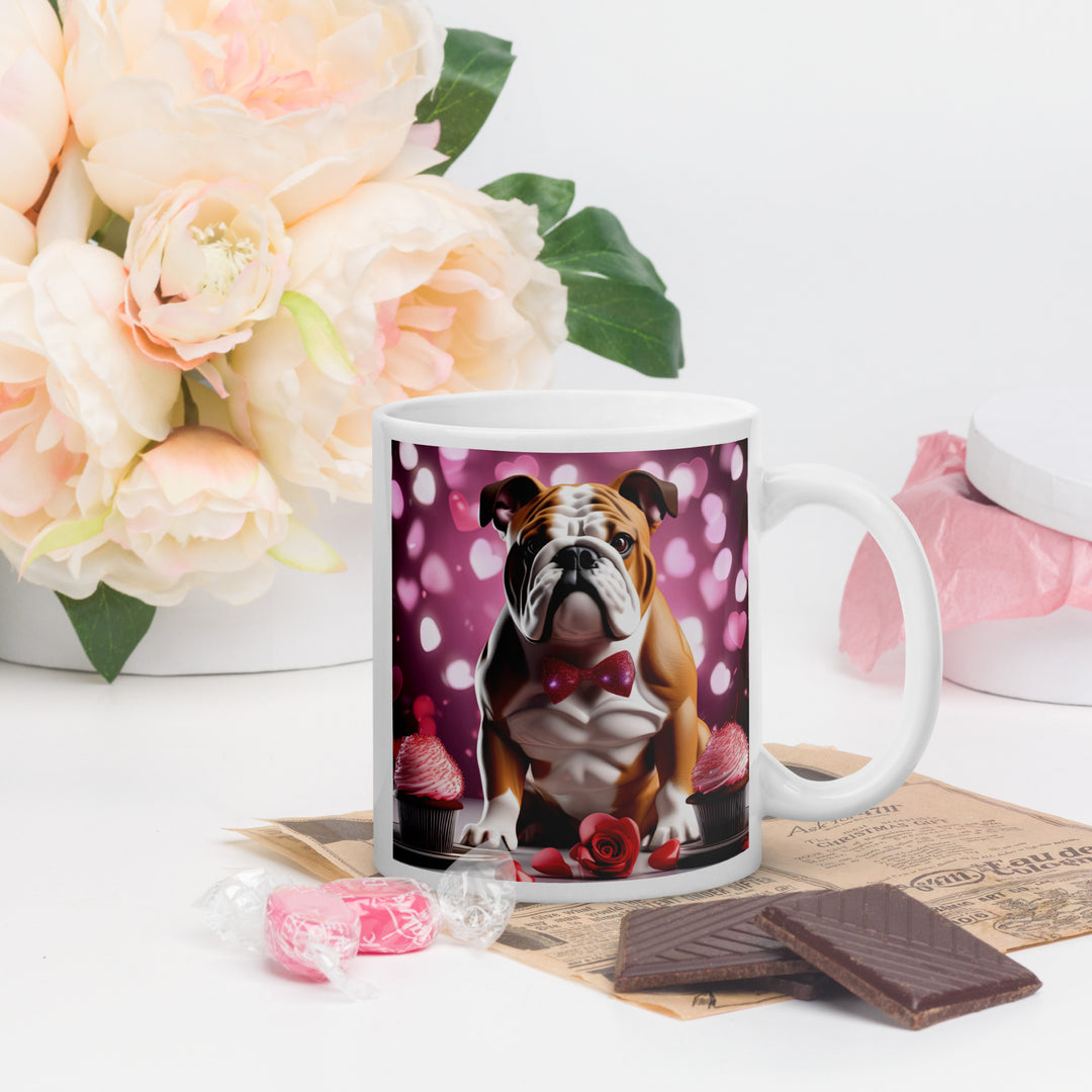 Bulldog Romantic- White glossy mug v2