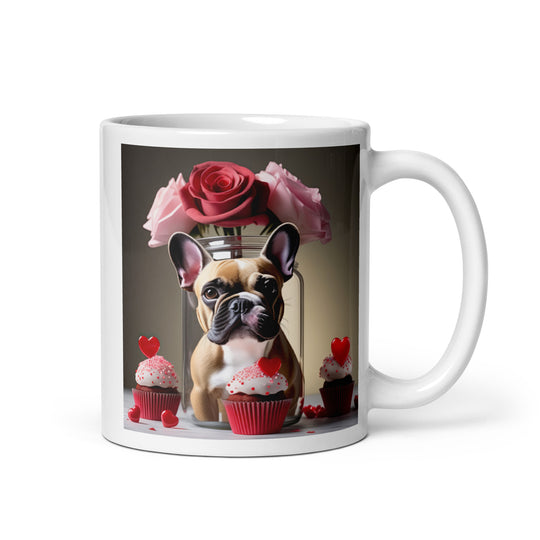 French Bulldog Romantic- White glossy mug v4