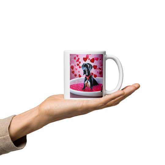 Great Dane Romantic- White glossy mug