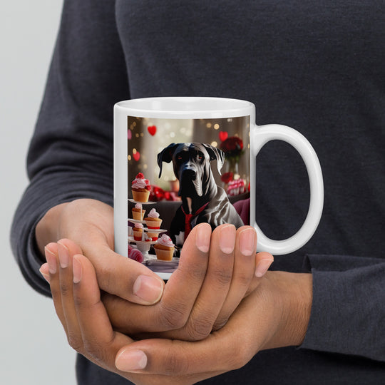 Great Dane Romantic- White glossy mug v2