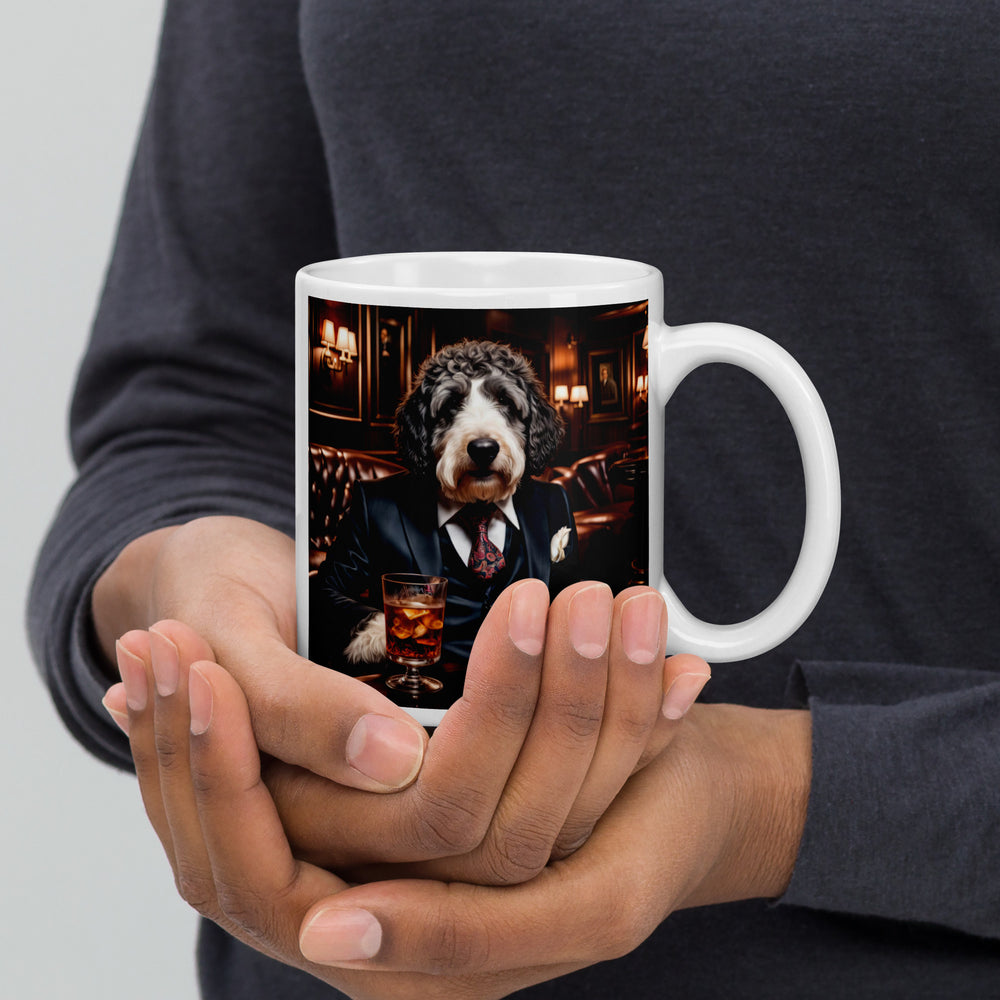 Bernedoodle General- White glossy mug v13