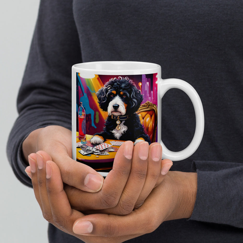 Bernedoodle General- White glossy mug v14