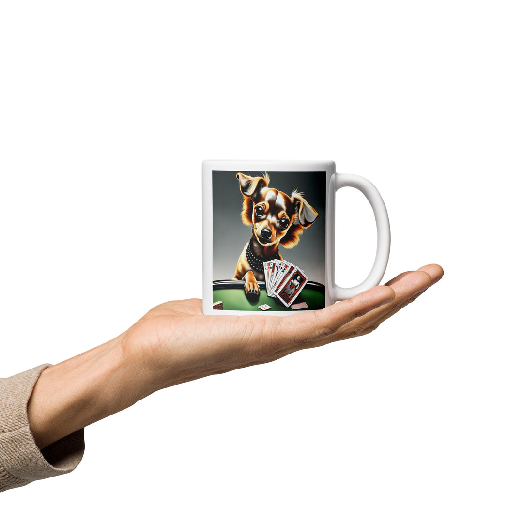 Chiweenie General- White glossy mug v11