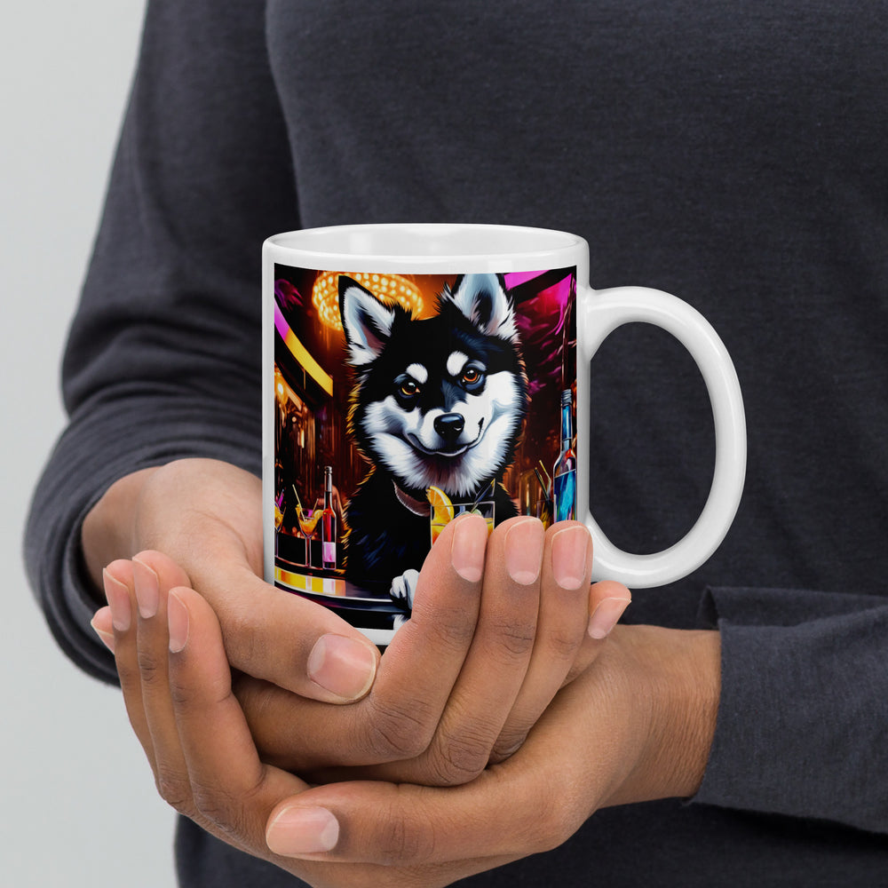 Pomsky General- White glossy mug v9