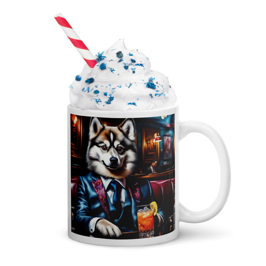 Pomsky General- White glossy mug v11