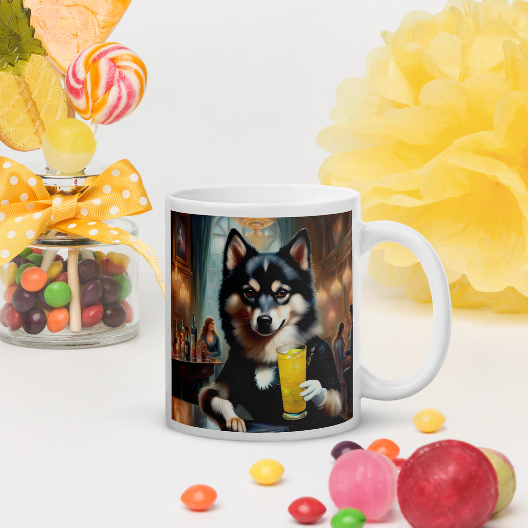 Pomsky General- White glossy mug v14