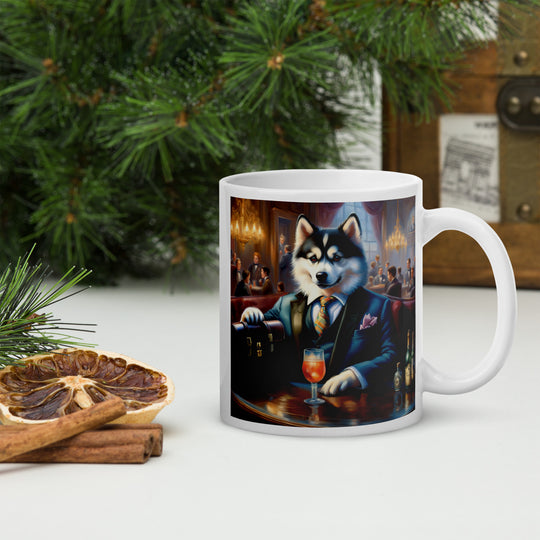 Pomsky General- White glossy mug v15