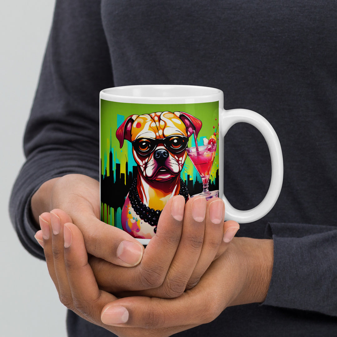 Puggle General- White glossy mug v4