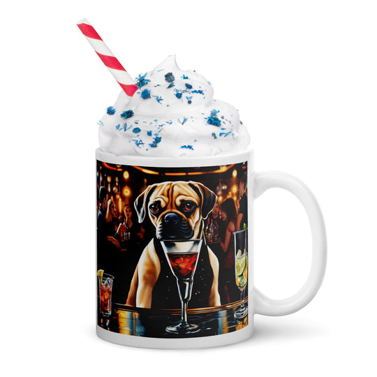 Puggle General- White glossy mug v7