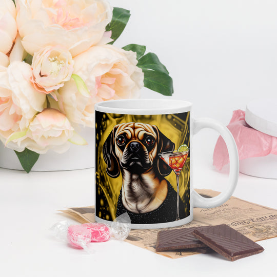 Puggle General- White glossy mug v11