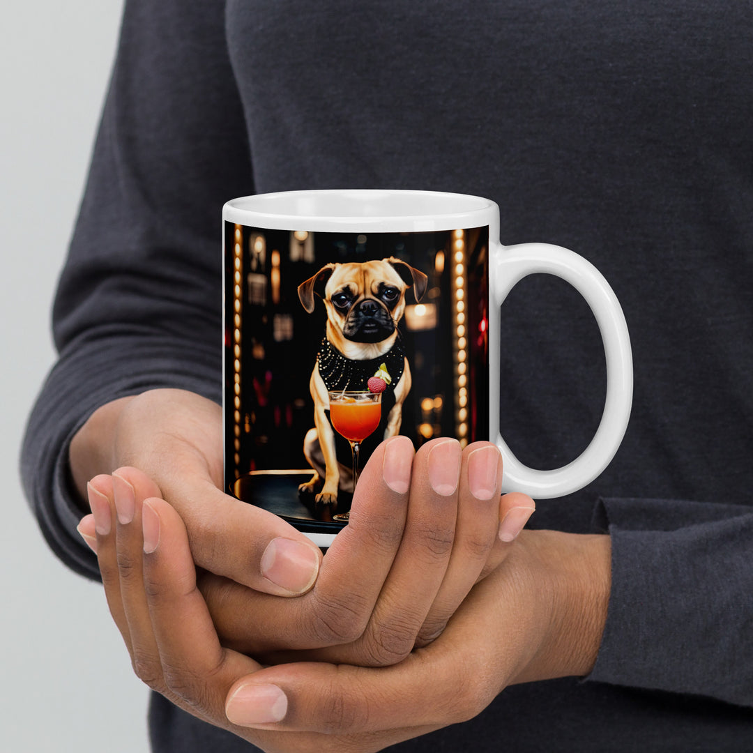 Puggle General- White glossy mug v13